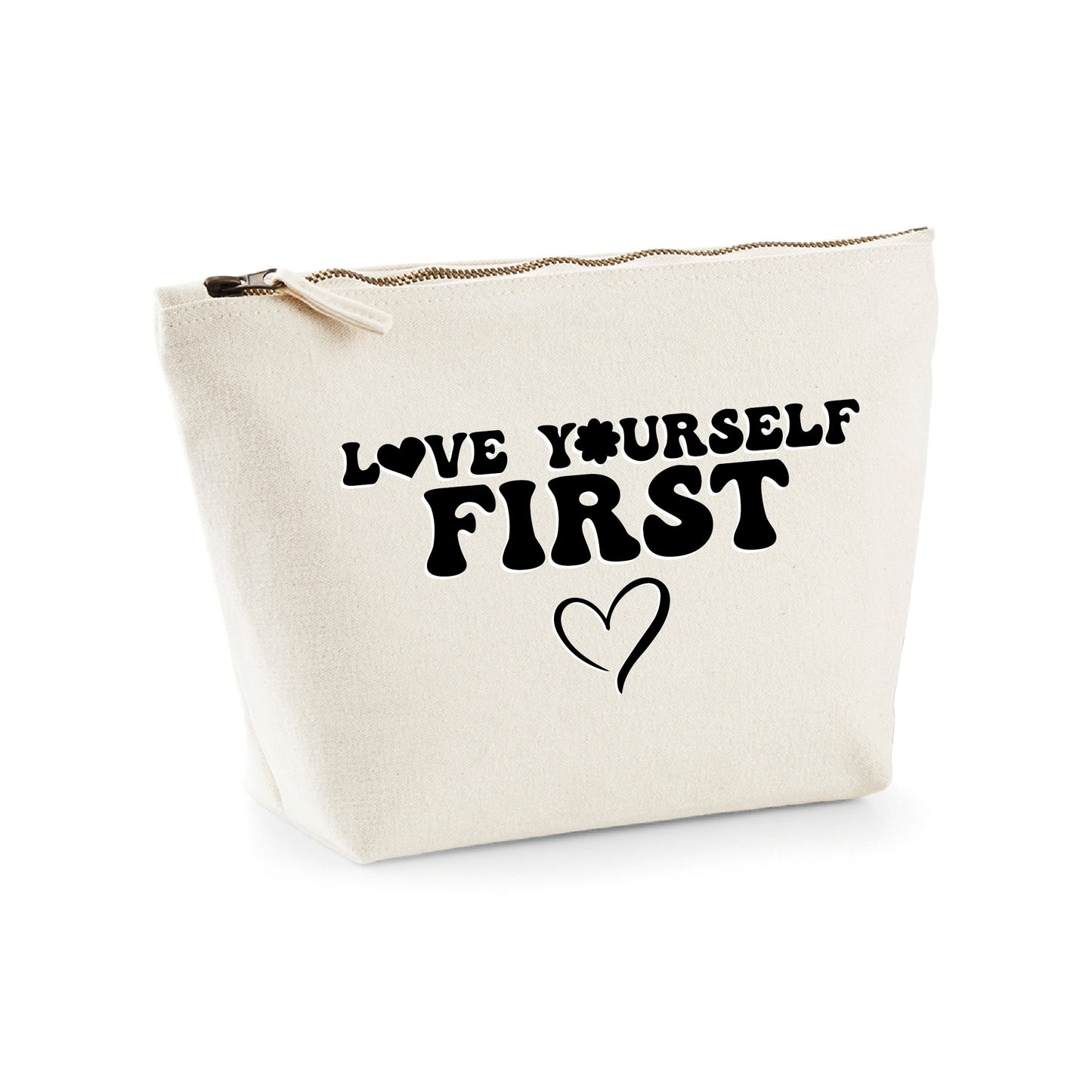 Love Yourself First Canvas Accessory Bag